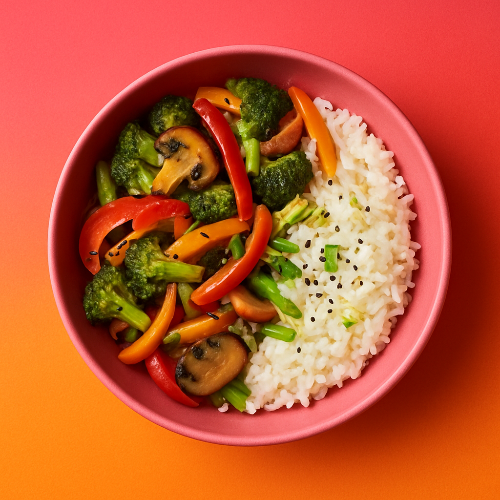 Vegetarian Asian Pepper Rice Bowl