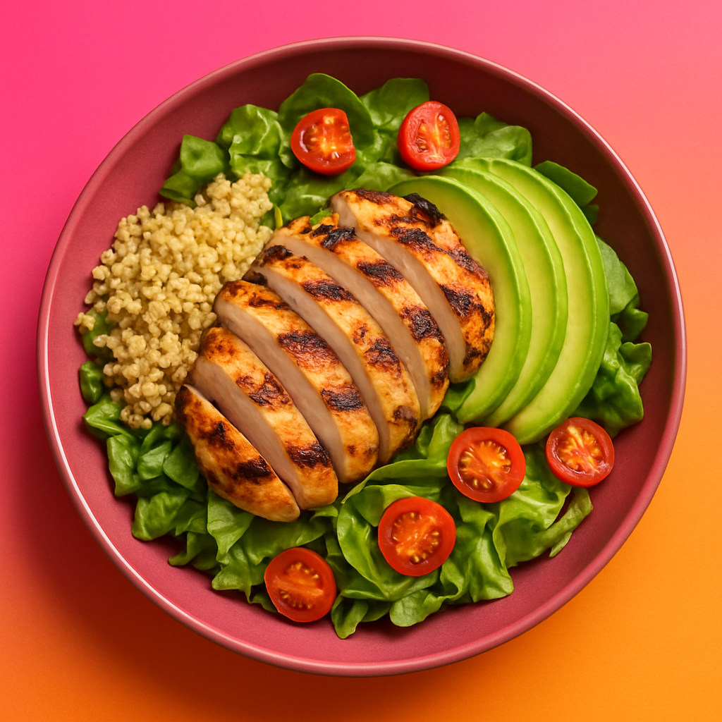 Grilled Chicken Salad with Avocado and Quinoa
