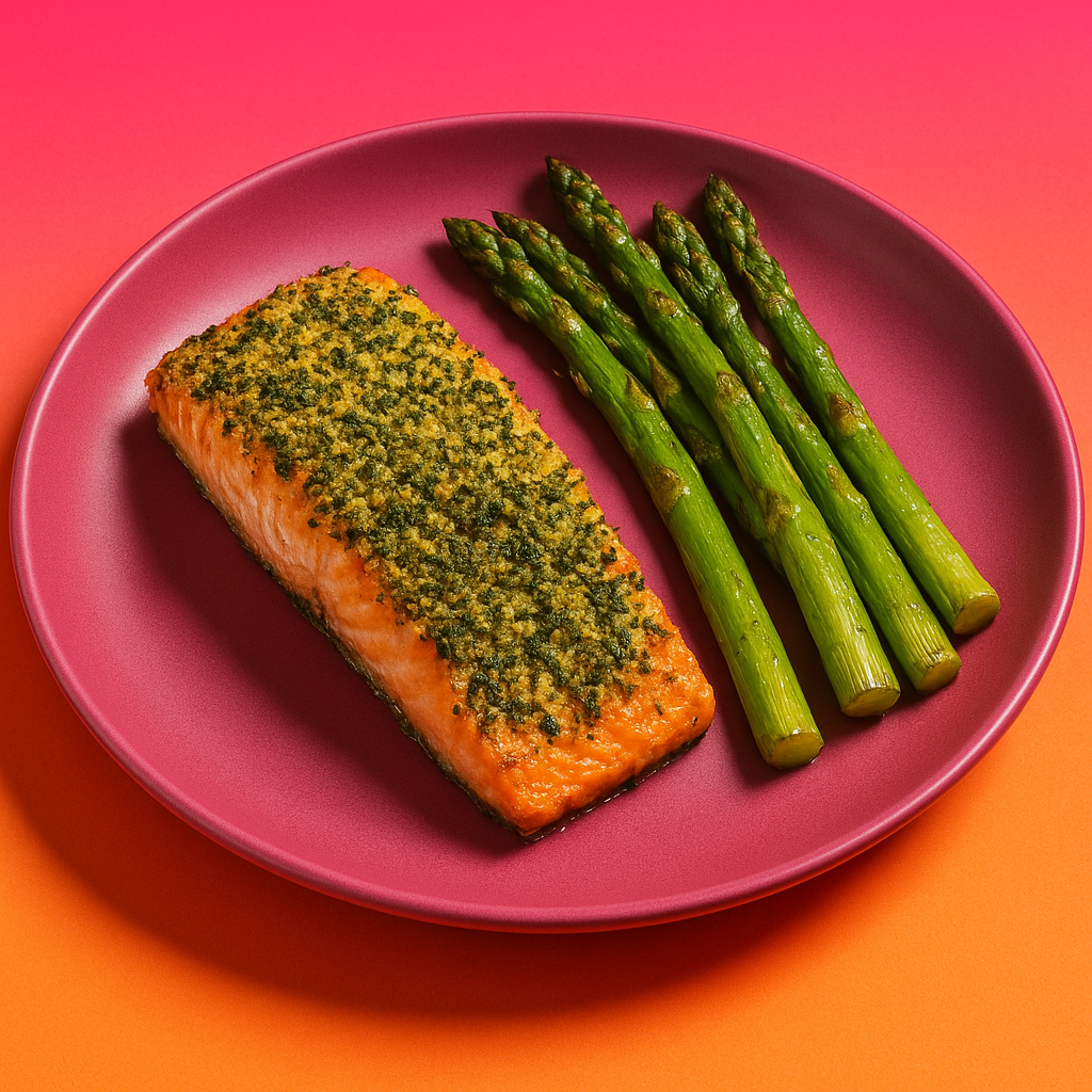 Herb-Crusted Salmon with Asparagus